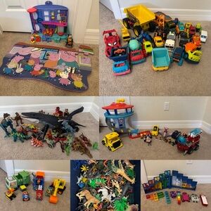 Kids Toy Vehicle and Playset Bundle - Multicolor